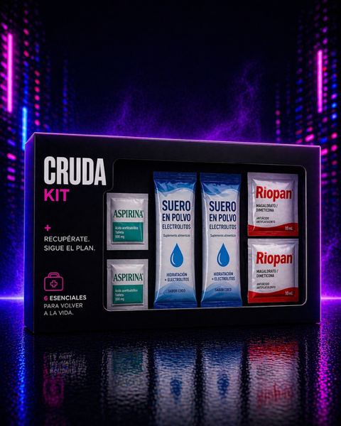 Cruda Kit con suero y aspirinas